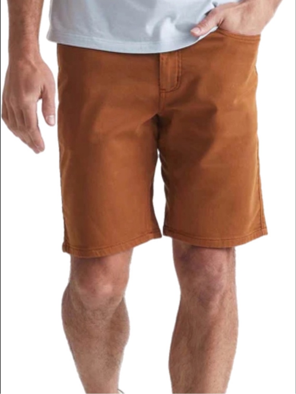 DU/ER N2X Slim Fit Performance Shorts Men’s 34 Brown Tencel Stretch 5 Pocket
